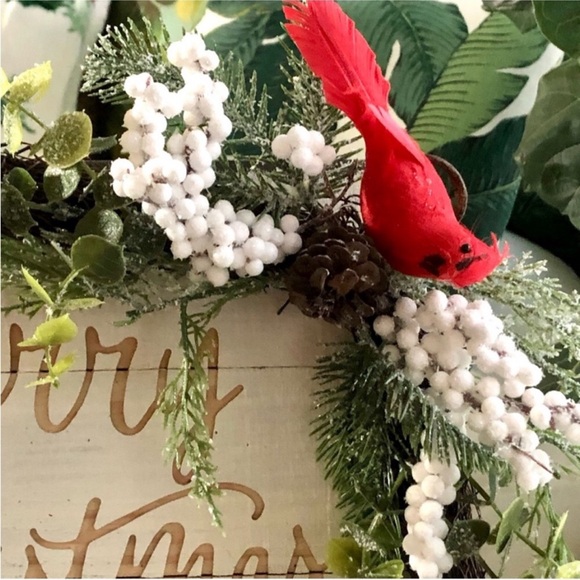 New! Woodland Rustic Carved Wood “MERRY CHRISTMAS” 🎄 Sign - Picture 2 of 7